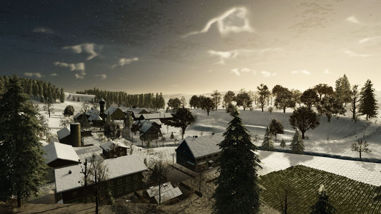 Atmospheric Map Weipersdorf 2x for Farming Simulator 25 — Bavarian Hills and 9 Farms