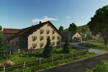 Atmosphärische Karte Weipersdorf 2x für Farming Simulator 25 — Bayerische Hügel und 9 Höfe — 3