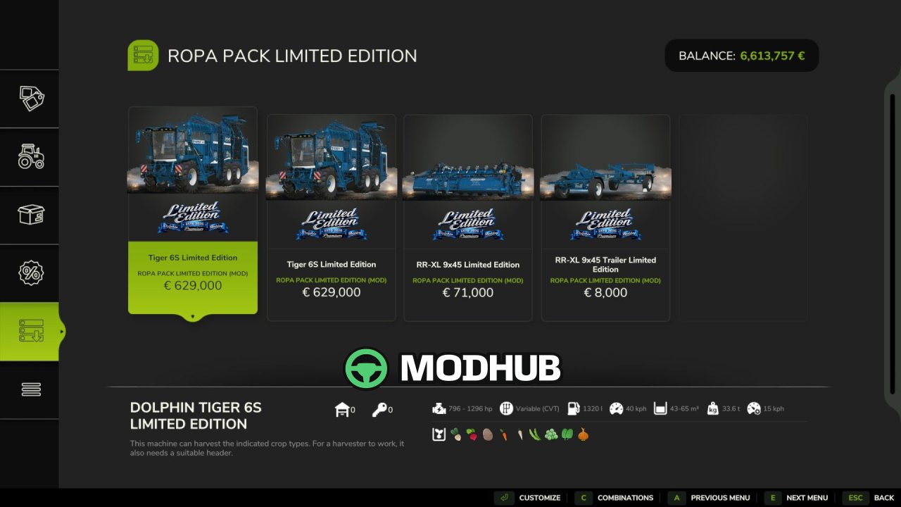 Комбайн Ropa Pack Limited Edition V1.0.0.3 для FS25
