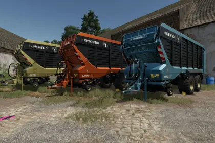 Кормозбиральний причіп Jumbo Gold Edition Hirschfeld для Farming Simulator 25
