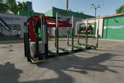Efficient Forest Platform HKL with Crane for Mercedes and Hooklift in Farming Simulator 25 — 2