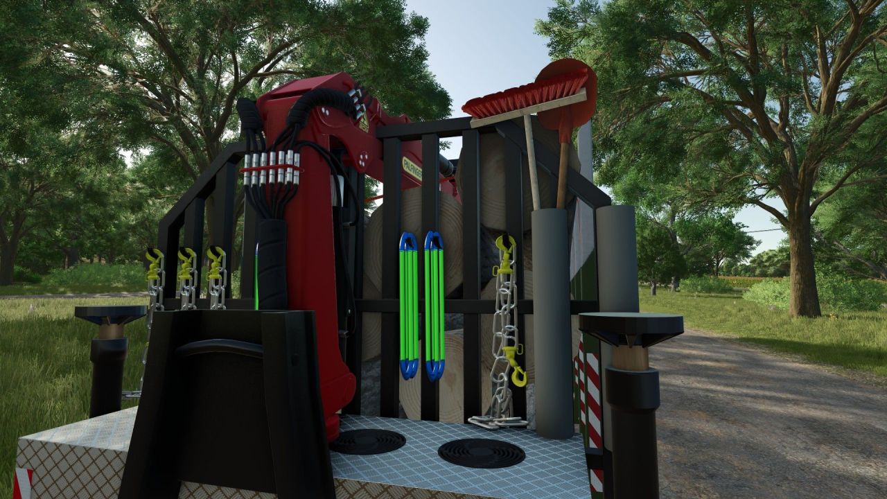 Efficient Forest Platform HKL with Crane for Mercedes and Hooklift in Farming Simulator 25