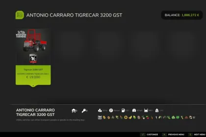 Трактор Antonio Carraro Tigrecar 3200 GST для Farming Simulator 25 — 2