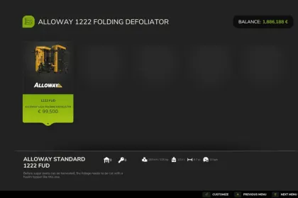 Дефоліатор Alloway 1222 High Speed Folding для Farming Simulator 25 — 6