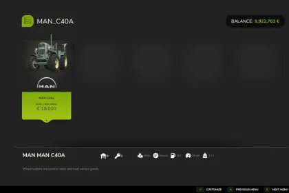 Трактор MAN C40a для Farming Simulator 25 — 2
