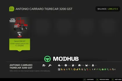 Трактор Antonio Carraro Tigrecar 3200 GST для FS25 — 4