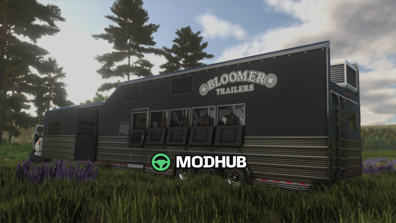 Причіп Bloomer 5-Horse Gooseneck 2025 для FS25