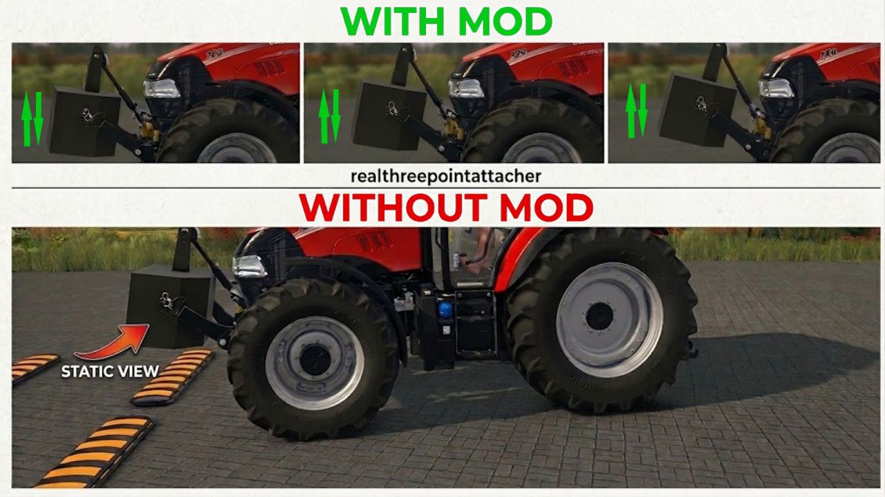 Реалістичне триточкове зчеплення 2.0 для Farming Simulator 25