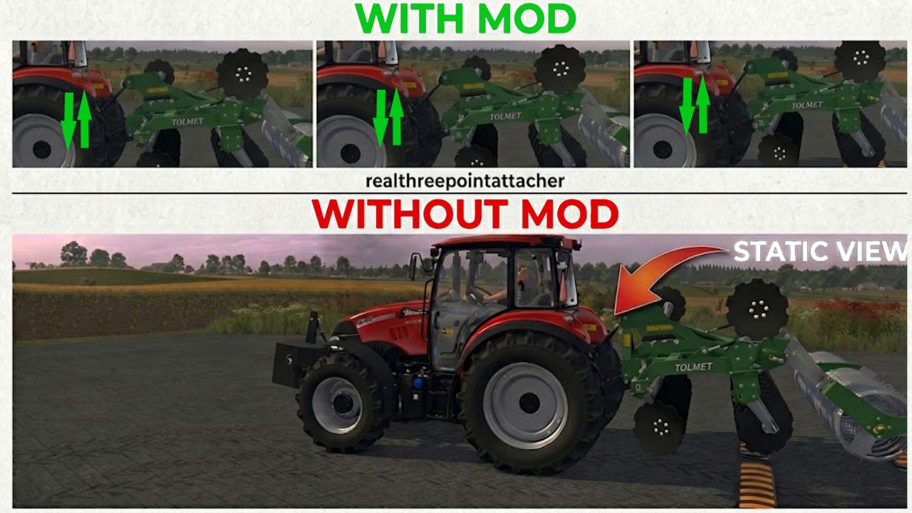 Реалістичне триточкове зчеплення 2.0 для Farming Simulator 25