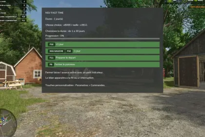 Скрипт NSV Fast Time/Day для Farming Simulator 25