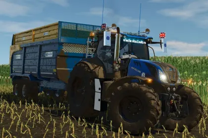 Leistungsstarker Traktor New Holland T7 LWB Edit für Farming Simulator 25 — Stilvoller UKBoys Edit