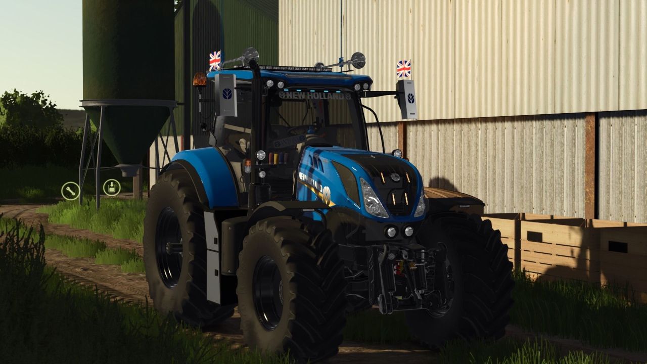 Leistungsstarker Traktor New Holland T7 LWB Edit für Farming Simulator 25 — Stilvoller UKBoys Edit