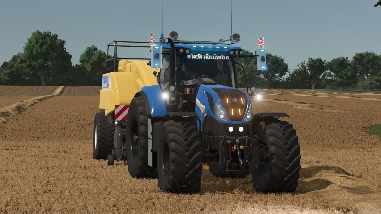 Leistungsstarker Traktor New Holland T7 LWB Edit für Farming Simulator 25 — Stilvoller UKBoys Edit