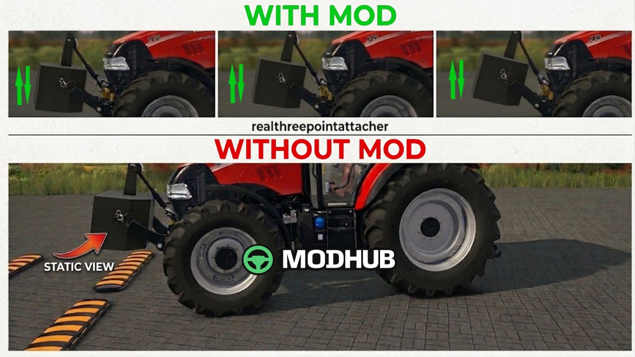 Реалістичне триточкове зчеплення Real Three Point Attacher 2.0 для FS25