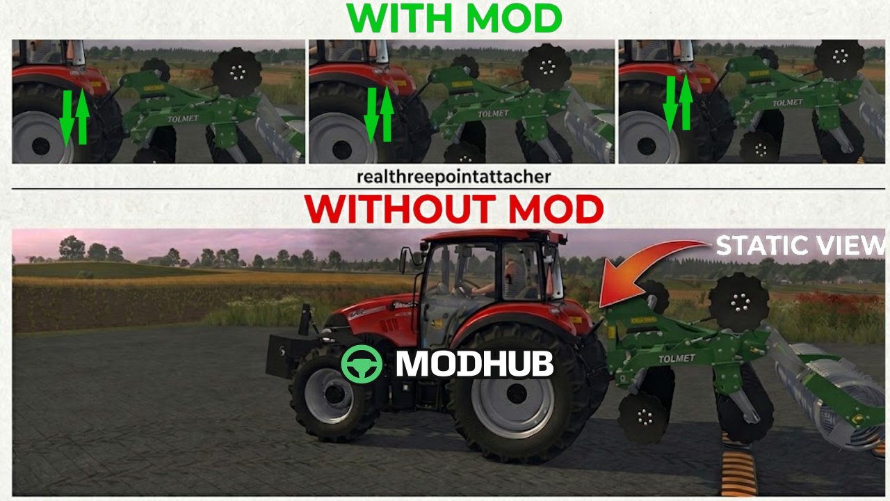 Реалістичне триточкове зчеплення Real Three Point Attacher 2.0 для FS25