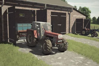 Практичний Середній Польський Сарай з Гаражем Medium Polish Shed With Garage для FS25 — 1