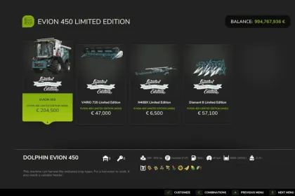 Лімітований Пак Claas Evion 450 Limited Edition — Прокачаний Комбайн і Обладнання для FS25 — 3