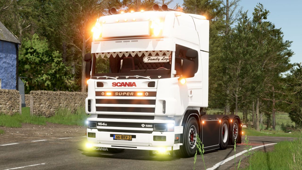 Потужна Вантажівка Scania 164G V8 580 к.с. для Farming Simulator 25