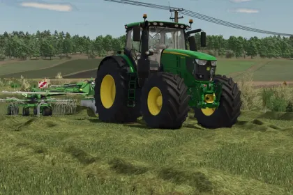 Leistungsstarker Traktor John Deere 6R Series — 300 PS und 50 km/h für Farming Simulator 25 — 2