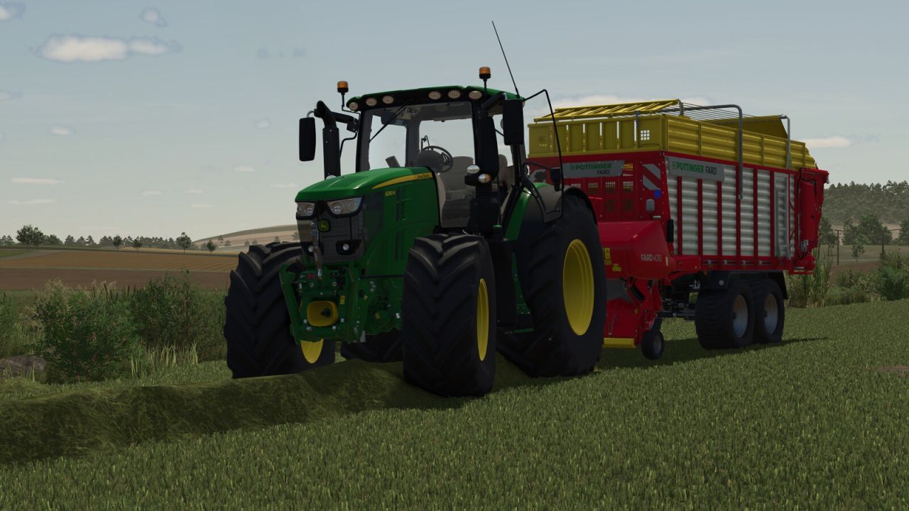 Leistungsstarker Traktor John Deere 6R Series — 300 PS und 50 km/h für Farming Simulator 25