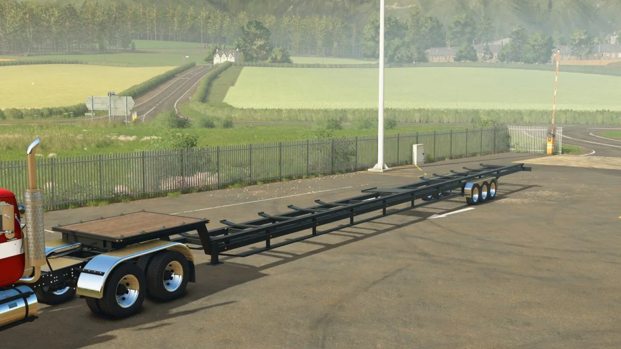 Efficient 60ft Header Semitrailer — Trailer for Transporting Headers in FS25