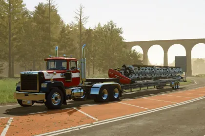 Efficient 60ft Header Semitrailer — Trailer for Transporting Headers in FS25 — 3