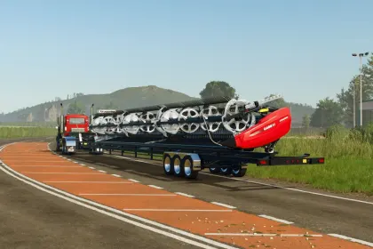 Efficient 60ft Header Semitrailer — Trailer for Transporting Headers in FS25 — 4