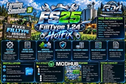 Скрипт FillType HotFix v1.24 для FS25 — 2
