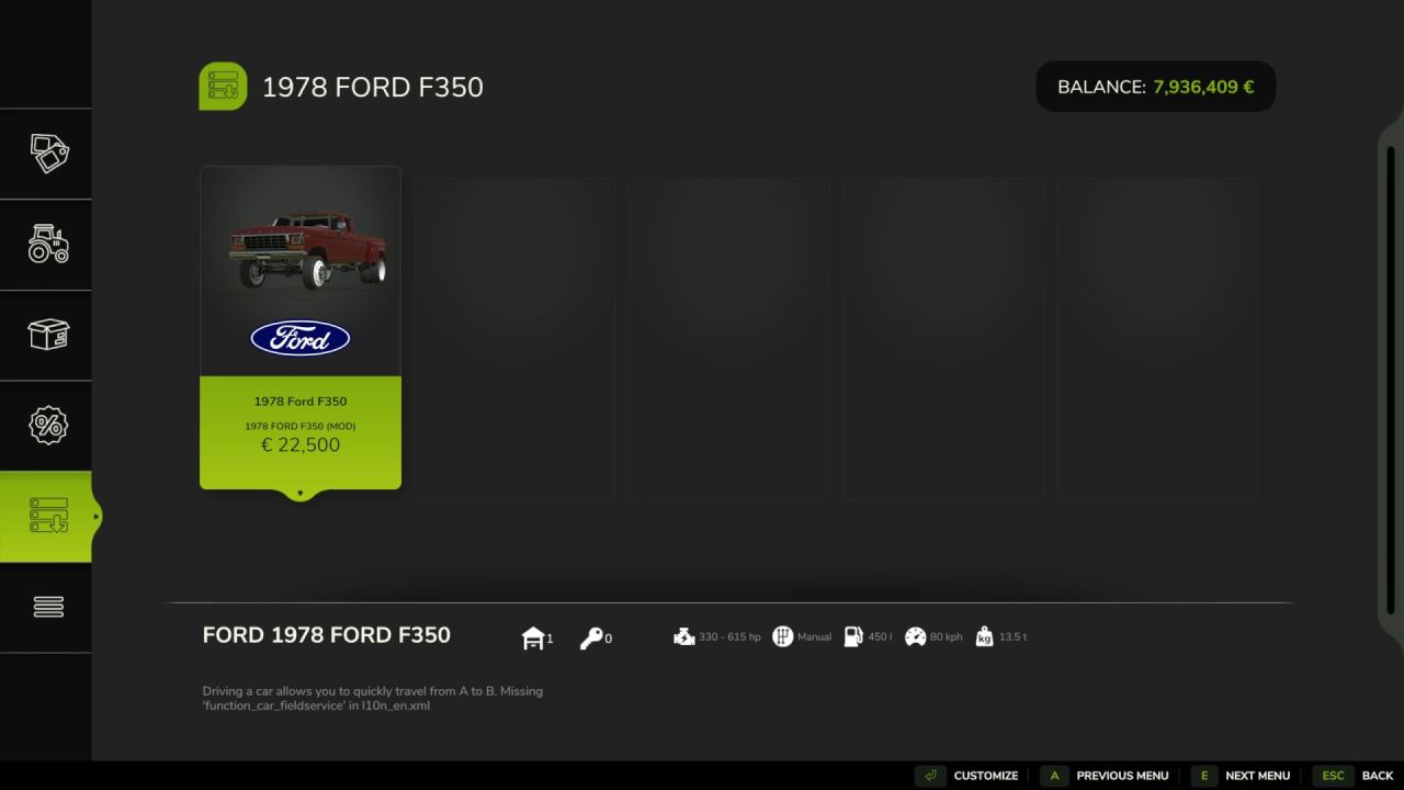 Автомобіль Ford F250 1978 savageAF для Farming Simulator 25