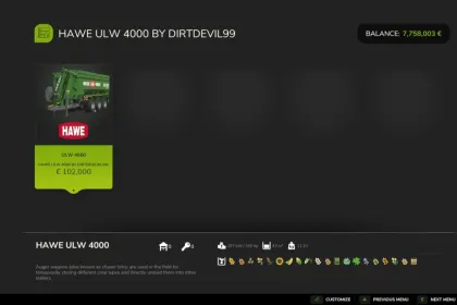 Розкидач гною Hawe ULW 4000 для Farming Simulator 25 — 6