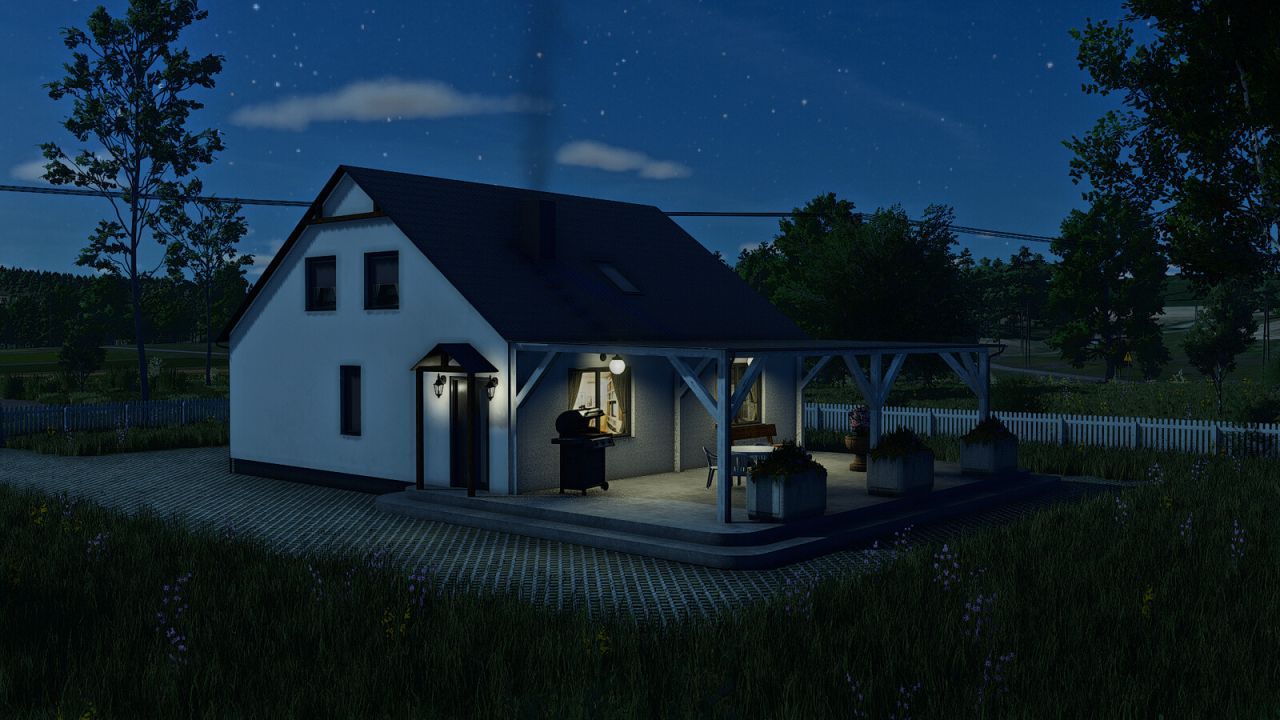 Сучасний Будинок Modern House EU для FS25 — Стильна Оселя на Вашій Фермі