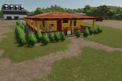 Realistisches Haus mit undichtem Dach — Regenatmosphäre in Farming Simulator 25 — 1