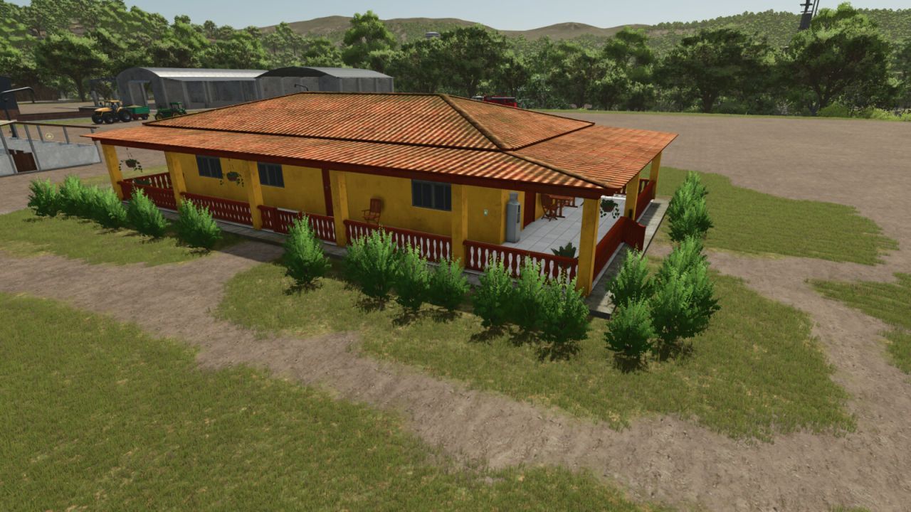Realistisches Haus mit undichtem Dach — Regenatmosphäre in Farming Simulator 25
