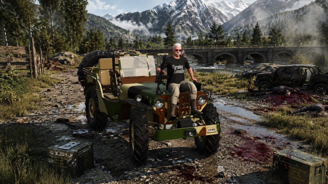 Армійський джип Army Jeep 400 HP 4x4 для Farming Simulator 25