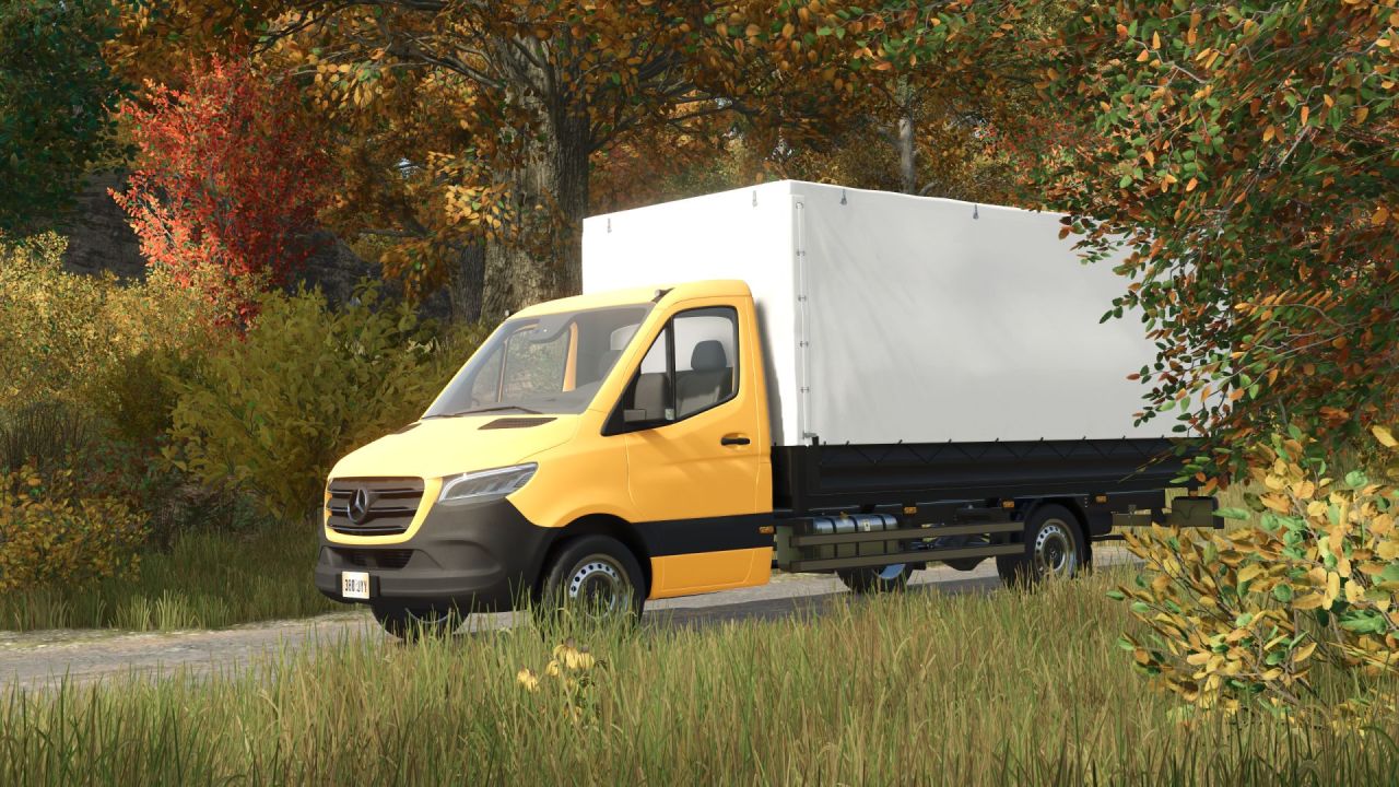 Швидкий Фургон Mercedes Sprinter W910 для Farming Simulator 25 — Тюнінг, Пасажири та Інтерактивний Тент
