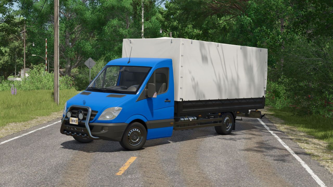 Швидкий Фургон Mercedes Sprinter W910 для Farming Simulator 25 — Тюнінг, Пасажири та Інтерактивний Тент