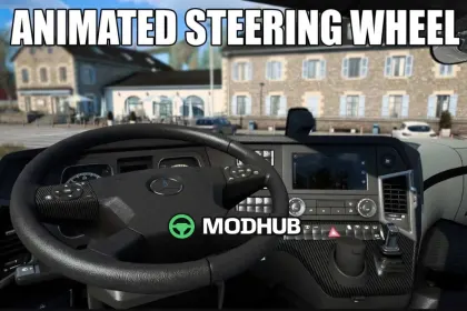 Animiertes Lenkrad, Pedale + Custom-Dashboard v1.61 für ETS2