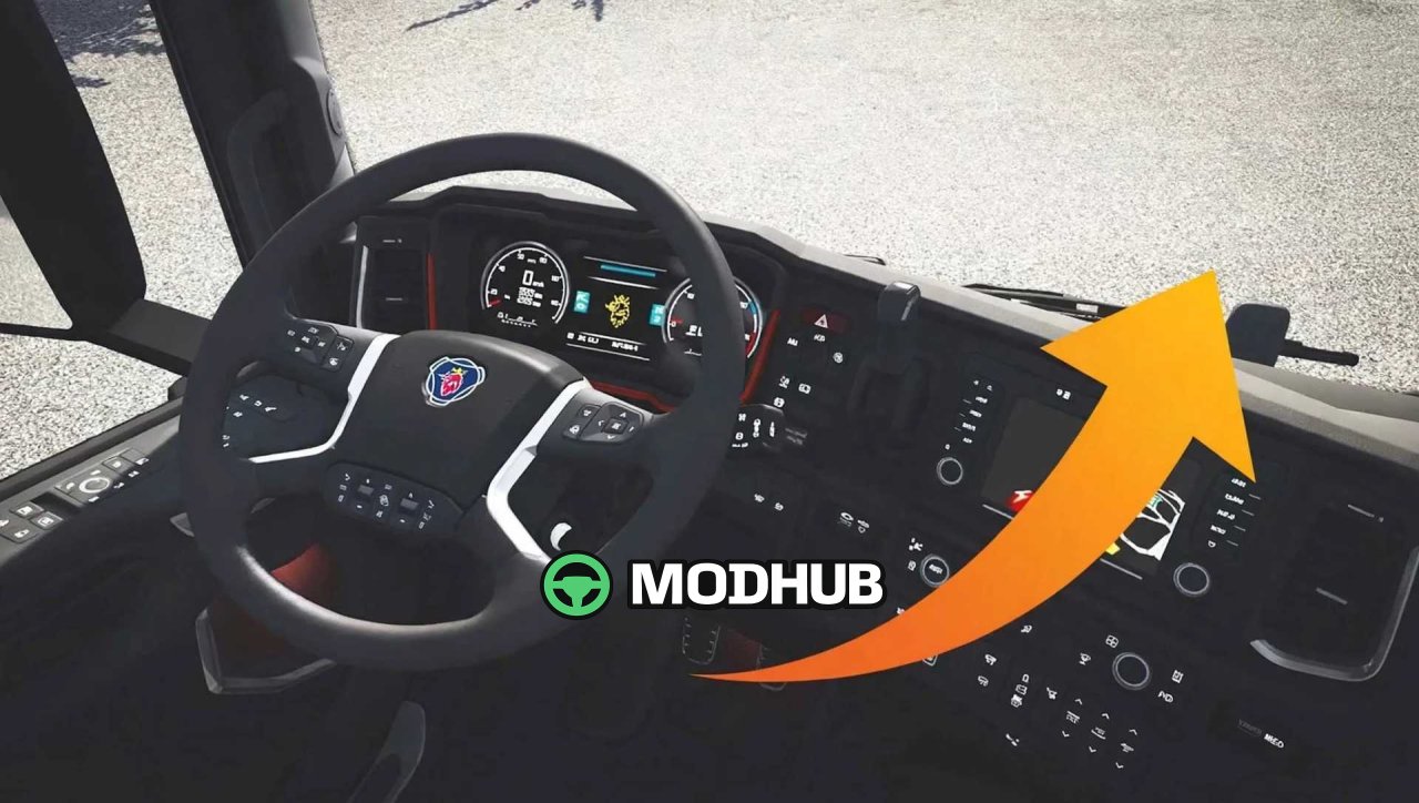 Animiertes Lenkrad, Pedale + Custom-Dashboard v1.61 für ETS2