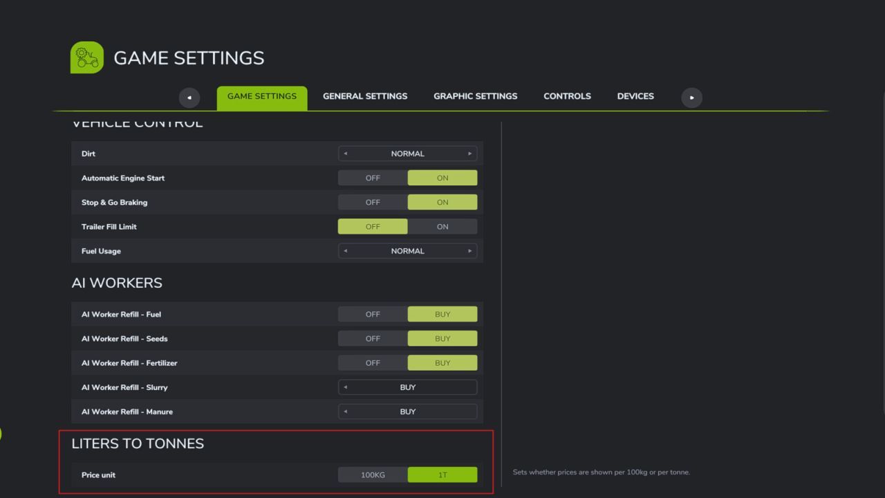Liters To Tonnes Mod for Farming Simulator 25