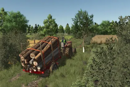 Efektywny Przyczep Small Log Transport Trailer do Transportu Kłód w Farming Simulator 25