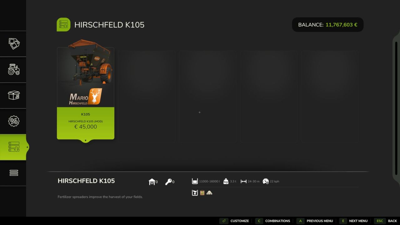 Ефективний Розкидач Bredal Lime & Fertilizer Spreader – Hirschfeld Variant для FS25 - Скріншоти