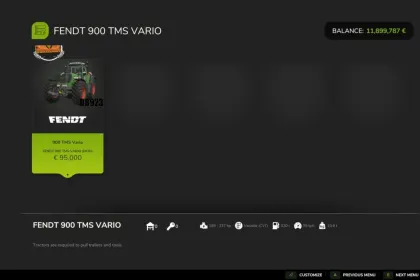 Легендарний Трактор Fendt 900 TMS Vario (916–930) з DBL та Interactive Control для FS25
