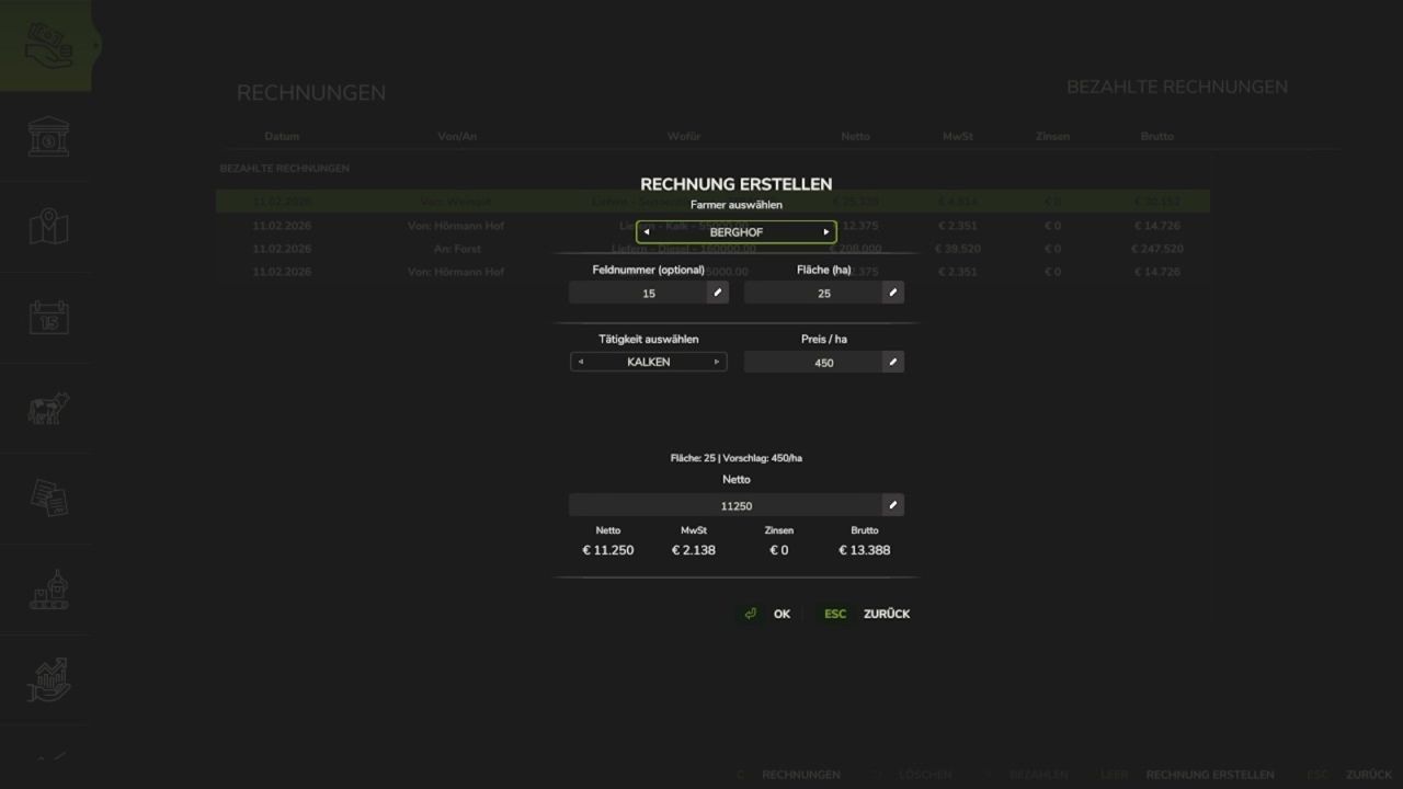Convenient Invoice System for Farming Simulator 25 — Inter-Farm Trading in Multiplayer