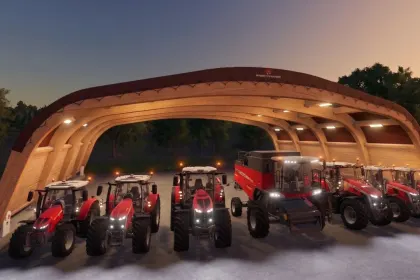 Дерев'яний ангар Timbertrusshalls для Farming Simulator 25 — 3