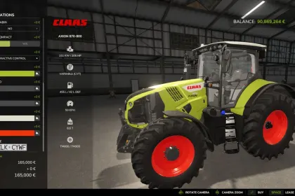Потужний Європейський Трактор CLAAS AXION 800–870 EU для Farming Simulator 25 — 4