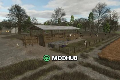 Корівник Brazilian Cow Pen With Loader V1.2 для FS25 — 3