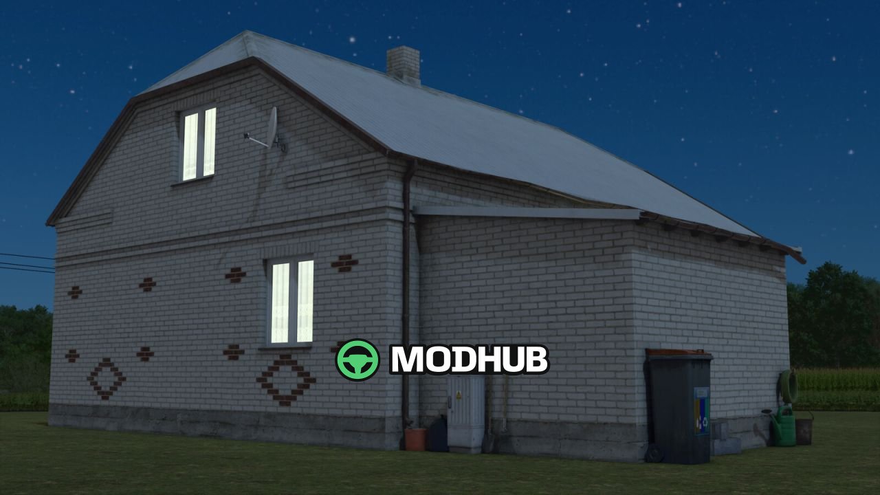 Будівля Polish White Brick House V1.0 для FS25