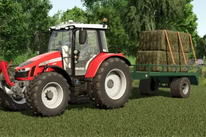 Efficient LizardVG Trailer for Transporting Pallets and Bales in FS25 — 2