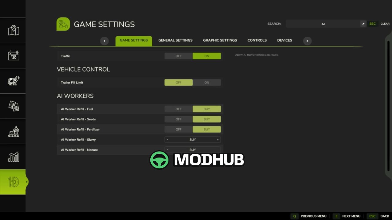 Скрипт Settings Search V1.0 для FS25