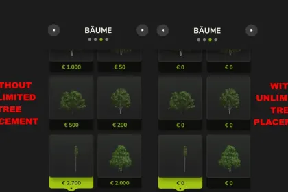 Unlimited Tree Placement — Вільне Безлімітне Розміщення Дерев у FS25